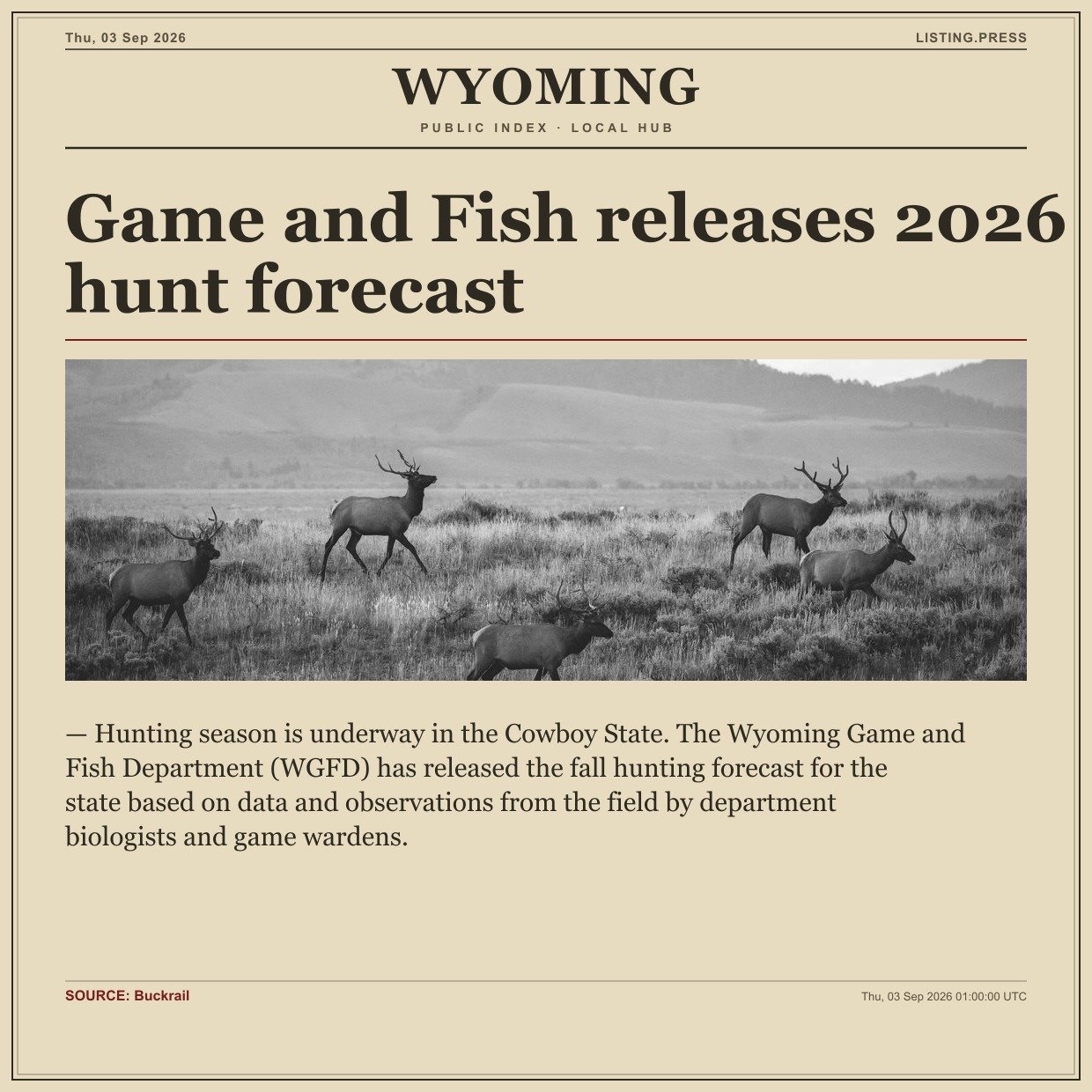 Game and Fish releases 2026 hunt forecast