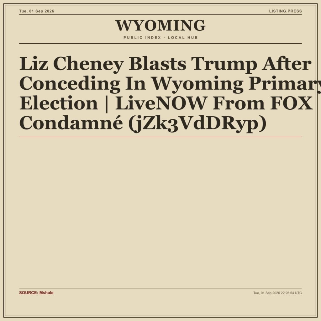 Liz Cheney Blasts Trump After Conceding In Wyoming Primary Election | LiveNOW From FOX Condamné (jZk3VdDRyp)