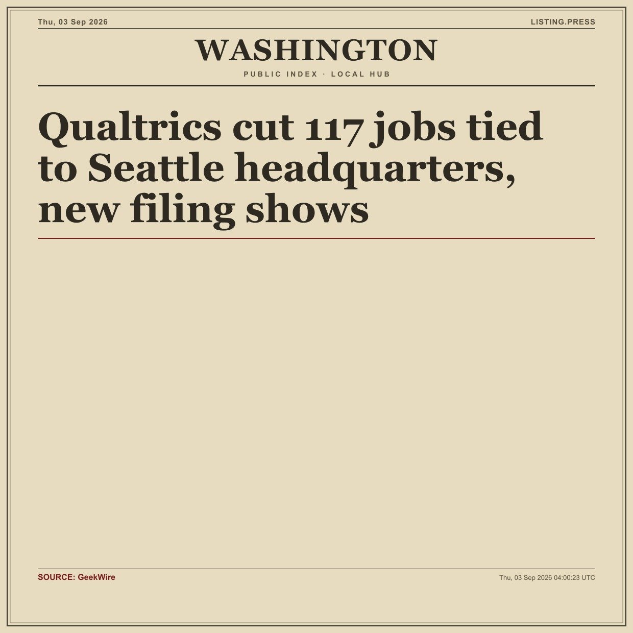 Qualtrics cut 117 jobs tied to Seattle headquarters, new filing shows