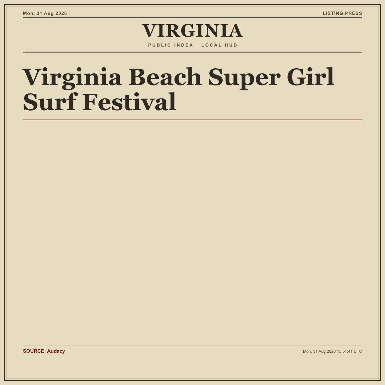 Virginia Beach Super Girl Surf Festival