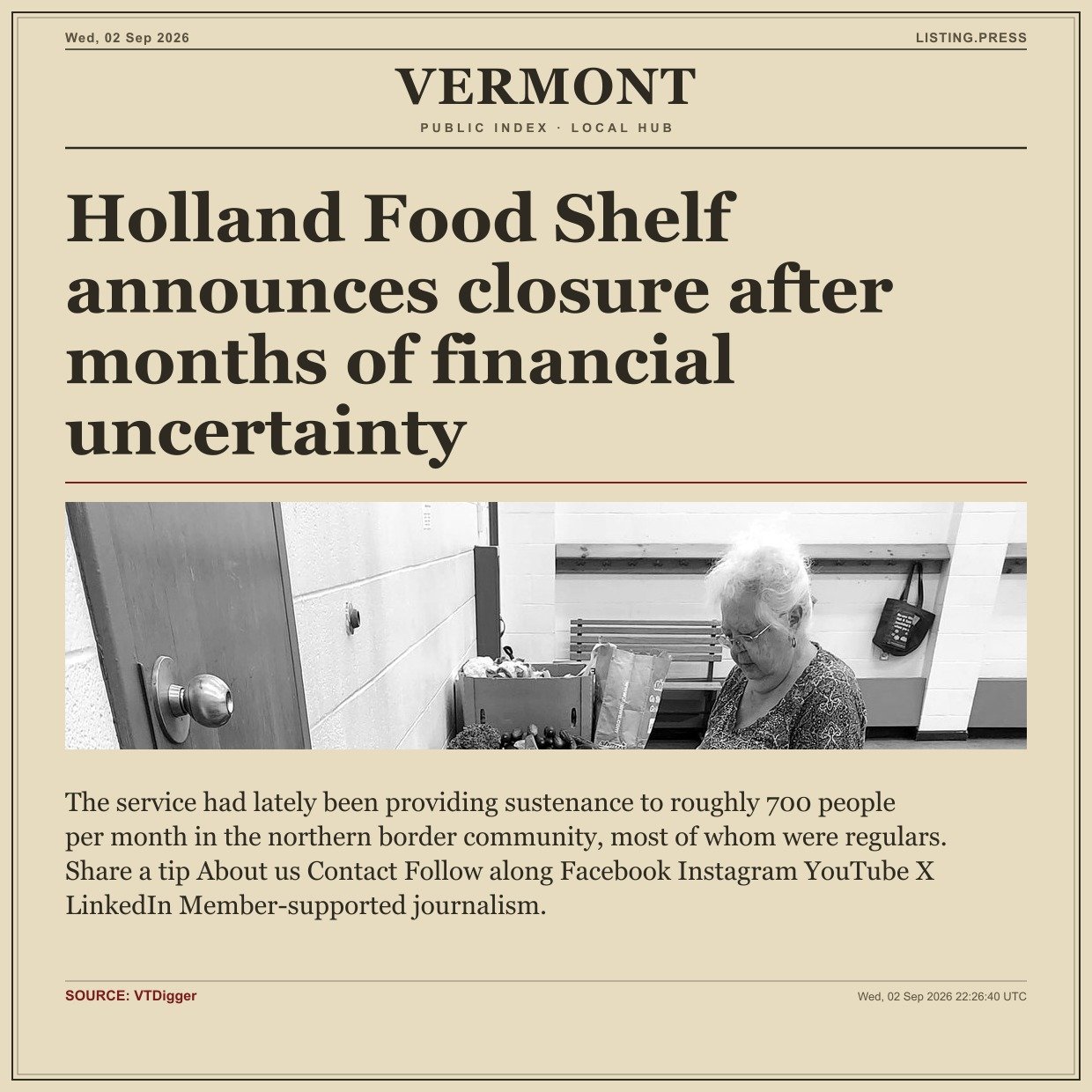 Holland Food Shelf announces closure after months of financial uncertainty