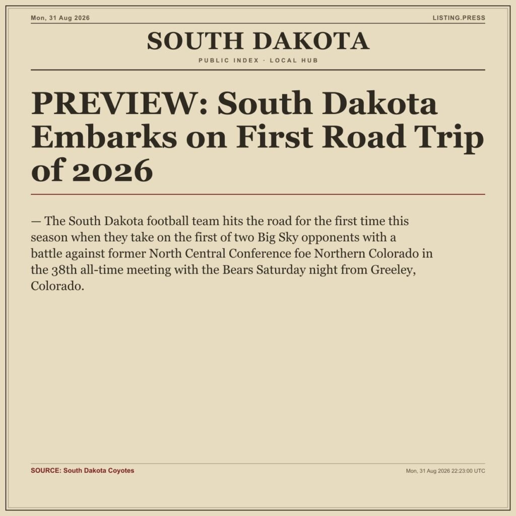 PREVIEW: South Dakota Embarks on First Road Trip of 2026