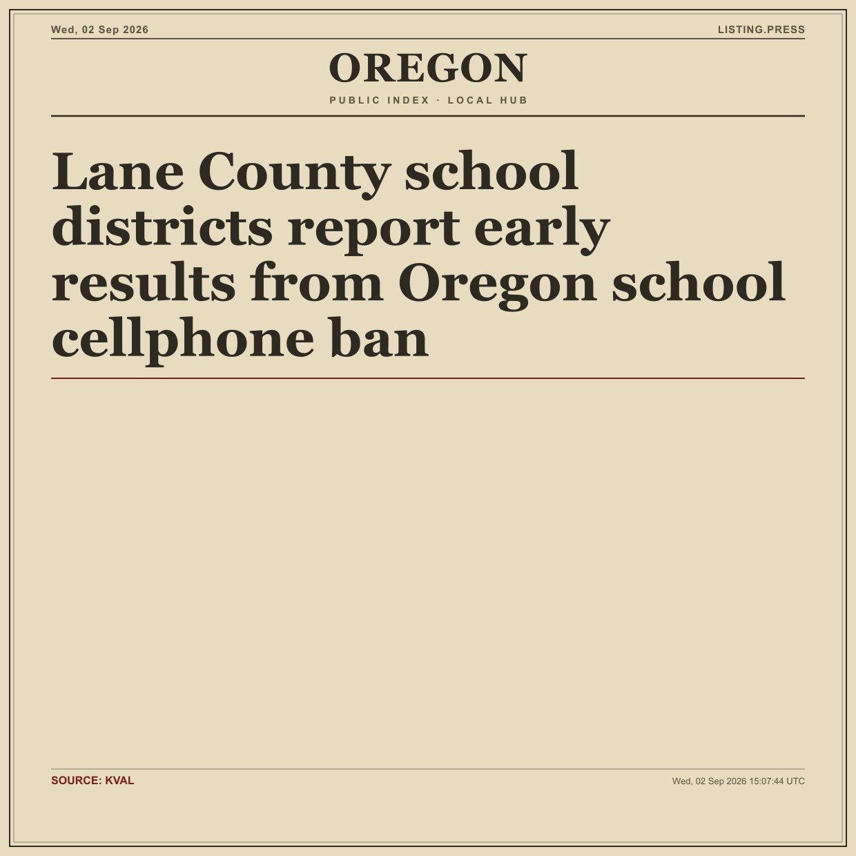 Lane County school districts report early results from Oregon school cellphone ban