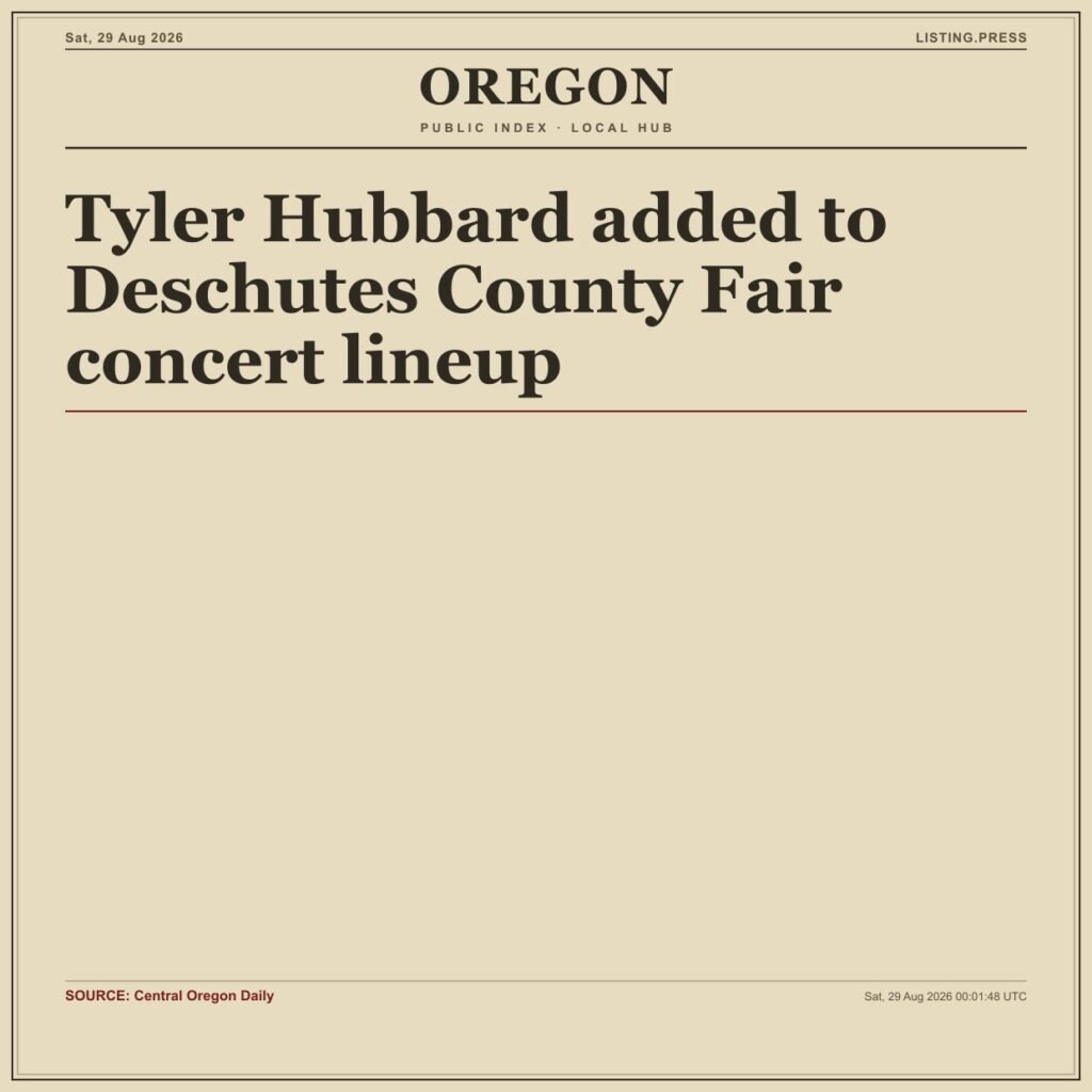 Tyler Hubbard added to Deschutes County Fair concert lineup