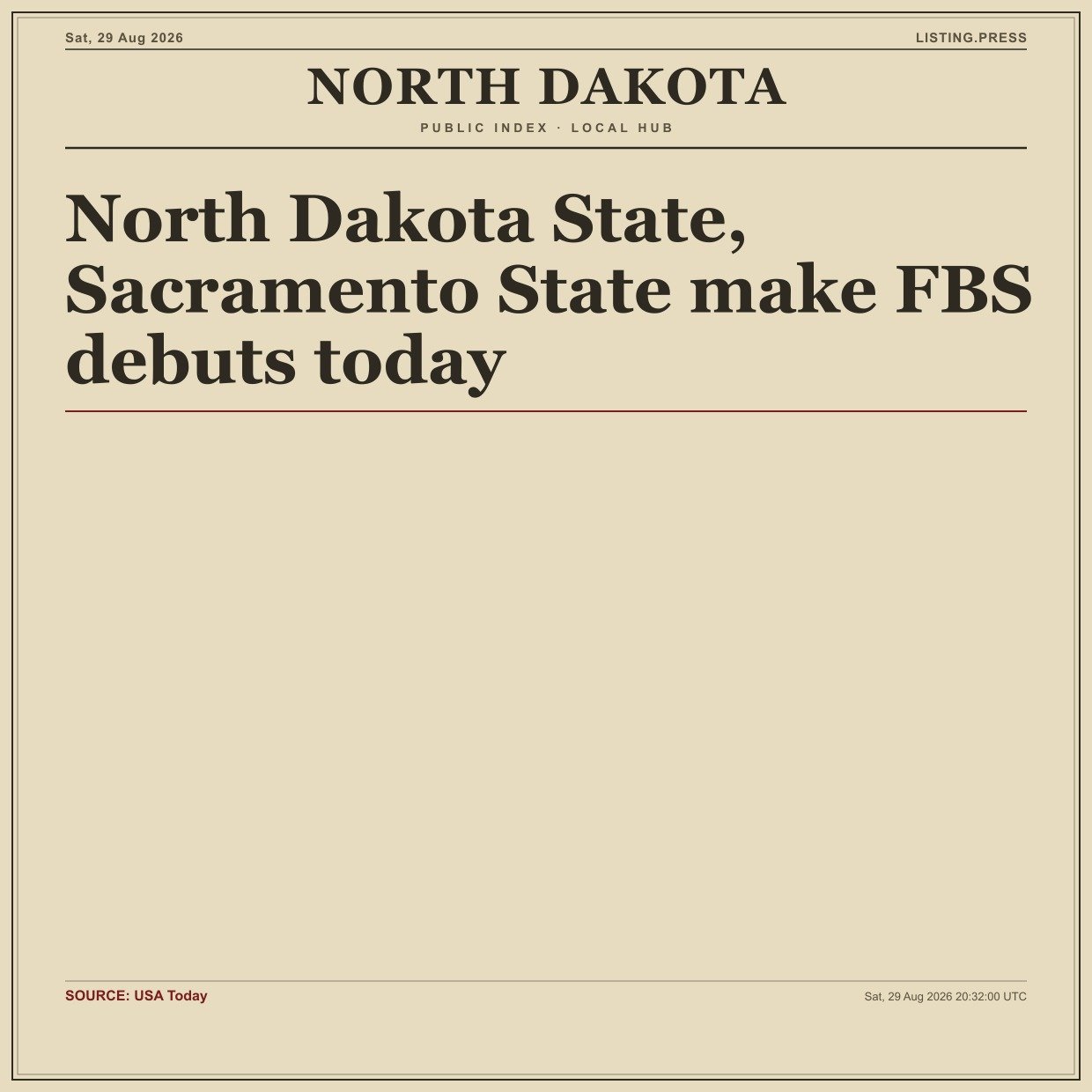 North Dakota State, Sacramento State make FBS debuts today