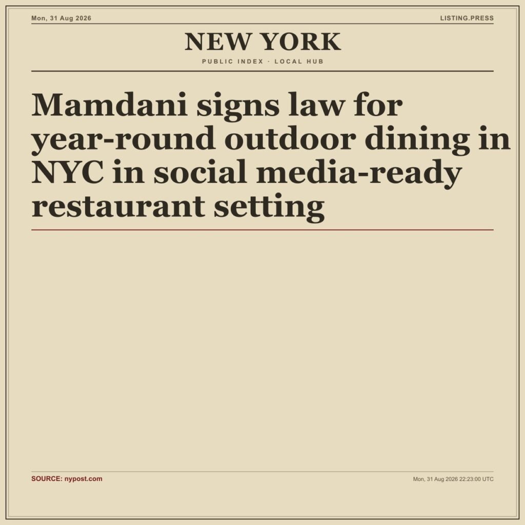 Mamdani signs law for year-round outdoor dining in NYC in social media-ready restaurant setting