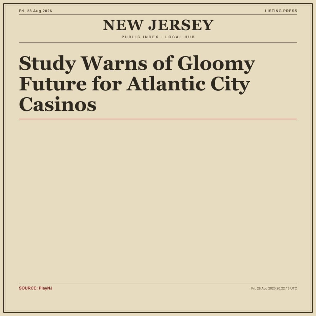 Study Warns of Gloomy Future for Atlantic City Casinos