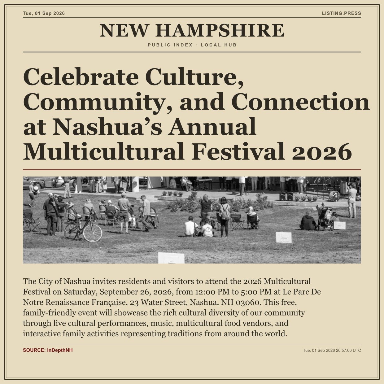 Celebrate Culture, Community, and Connection at Nashua’s Annual Multicultural Festival 2026