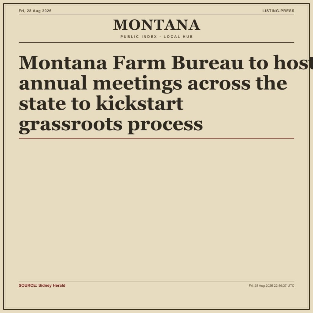 Montana Farm Bureau to host annual meetings across the state to kickstart grassroots process