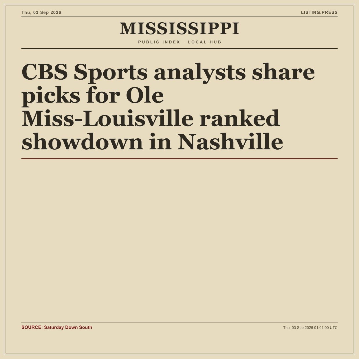 CBS Sports analysts share picks for Ole Miss-Louisville ranked showdown in Nashville