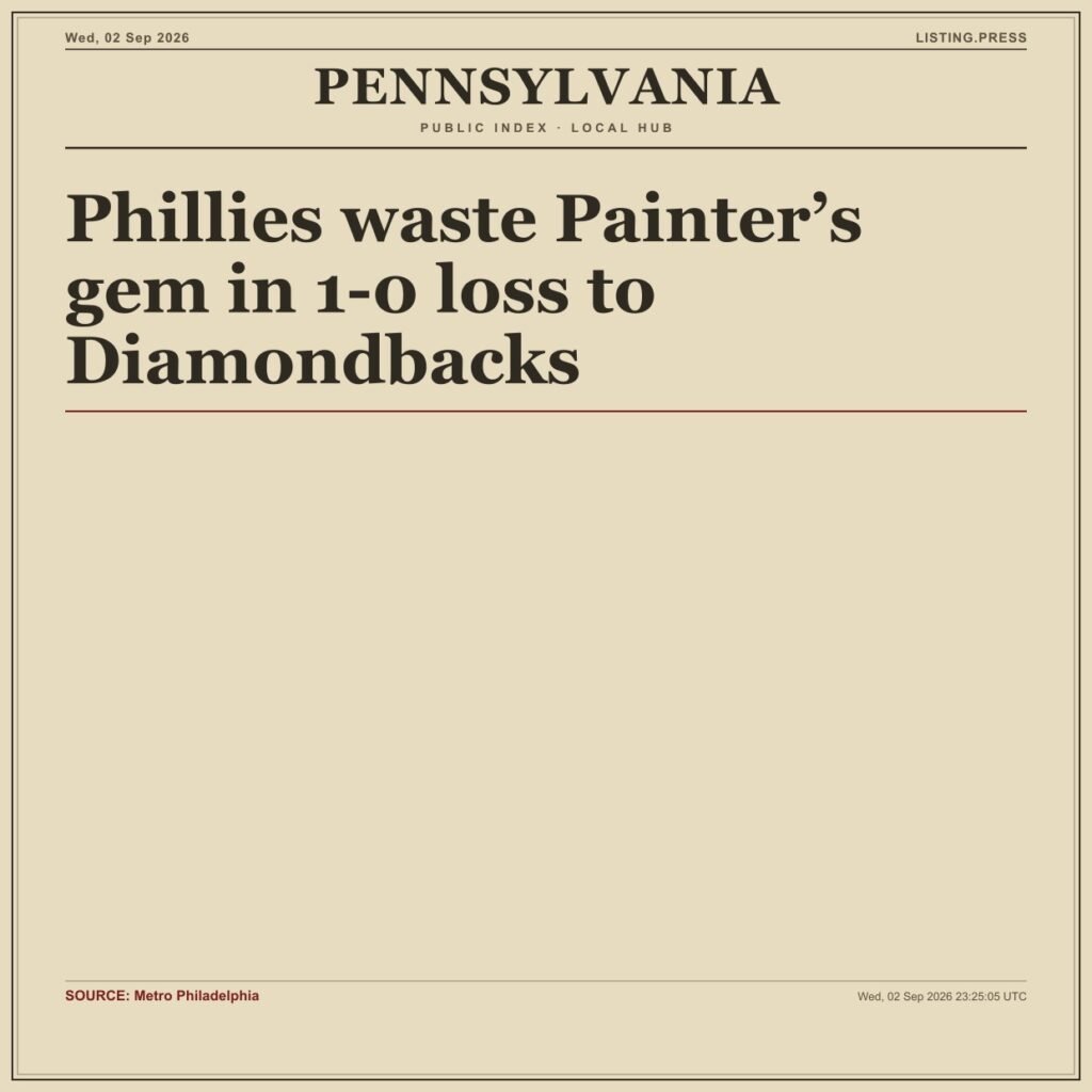 Phillies waste Painter’s gem in 1-0 loss to Diamondbacks