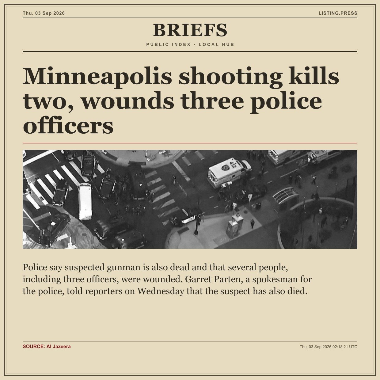 Minneapolis shooting kills two, wounds three police officers