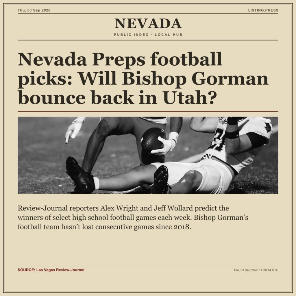 Nevada Preps football picks: Will Bishop Gorman bounce back in Utah?