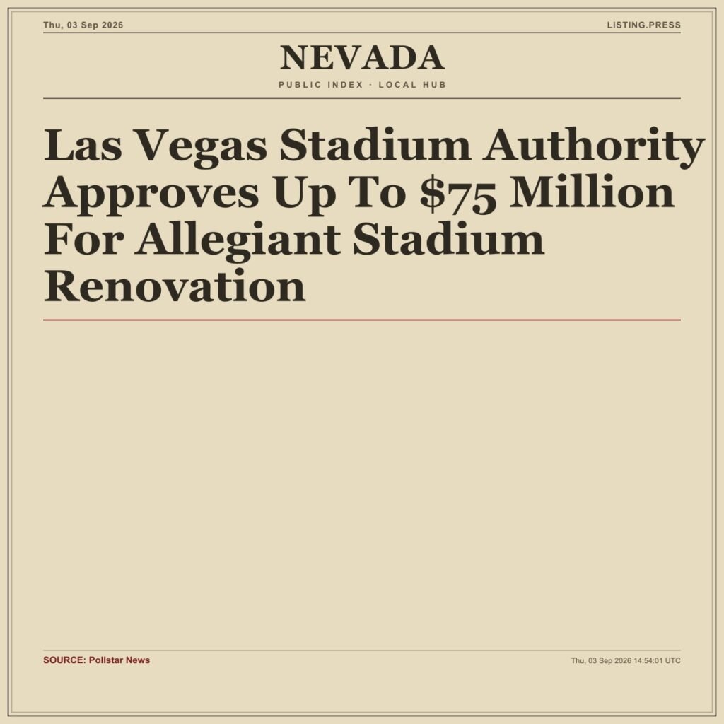 Las Vegas Stadium Authority Approves Up To $75 Million For Allegiant Stadium Renovation