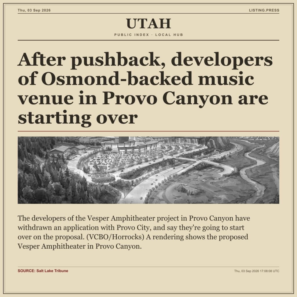 After pushback, developers of Osmond-backed music venue in Provo Canyon are starting over