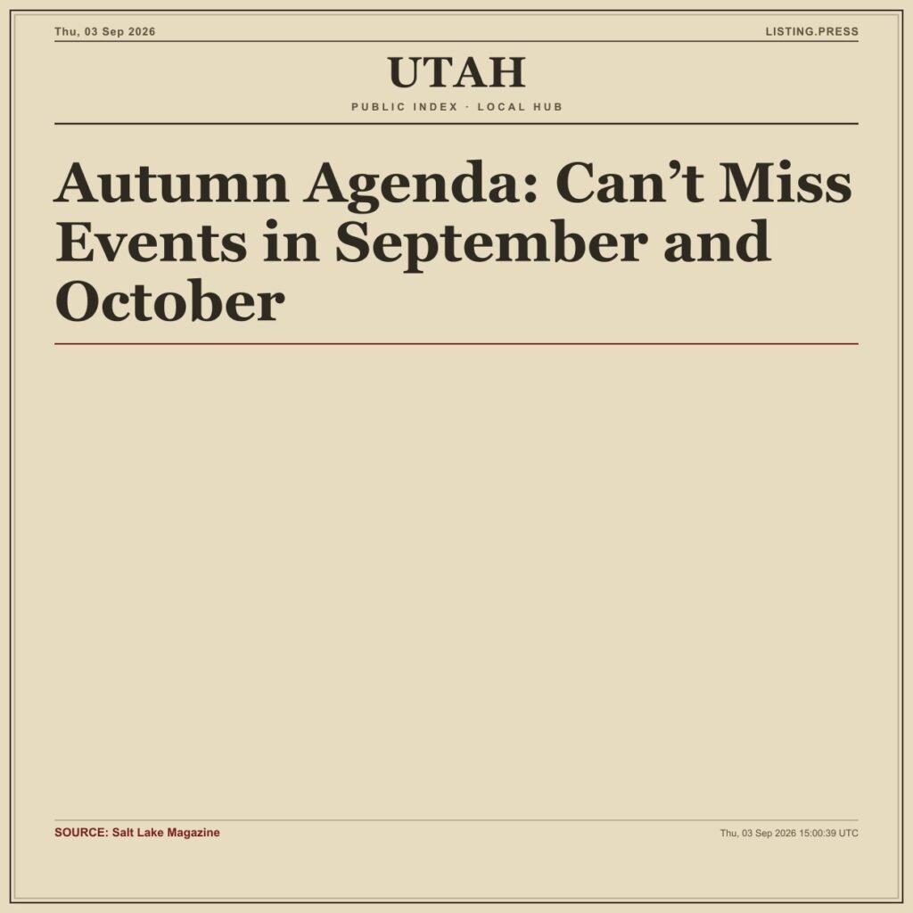Autumn Agenda: Can’t Miss Events in September and October