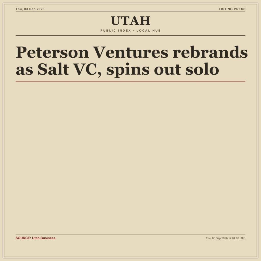 Peterson Ventures rebrands as Salt VC, spins out solo