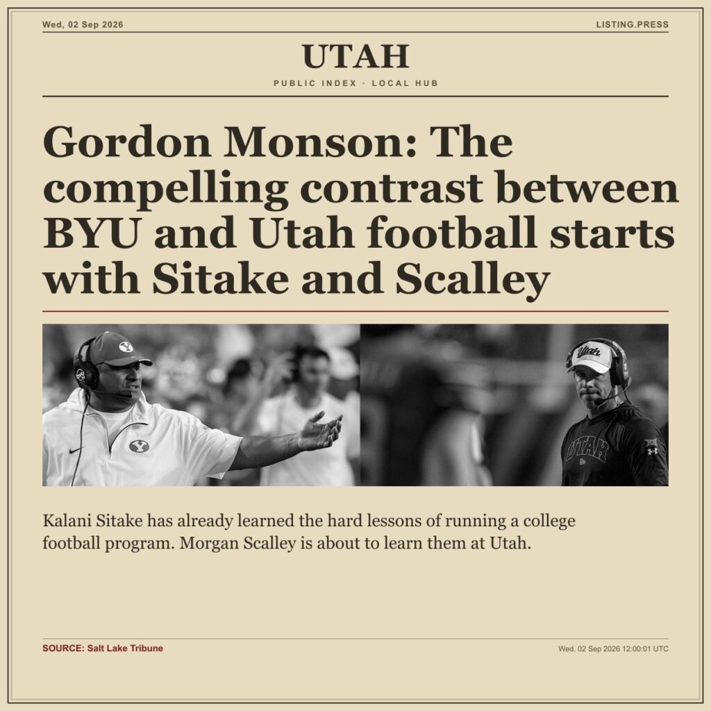 Gordon Monson: The compelling contrast between BYU and Utah football starts with Sitake and Scalley