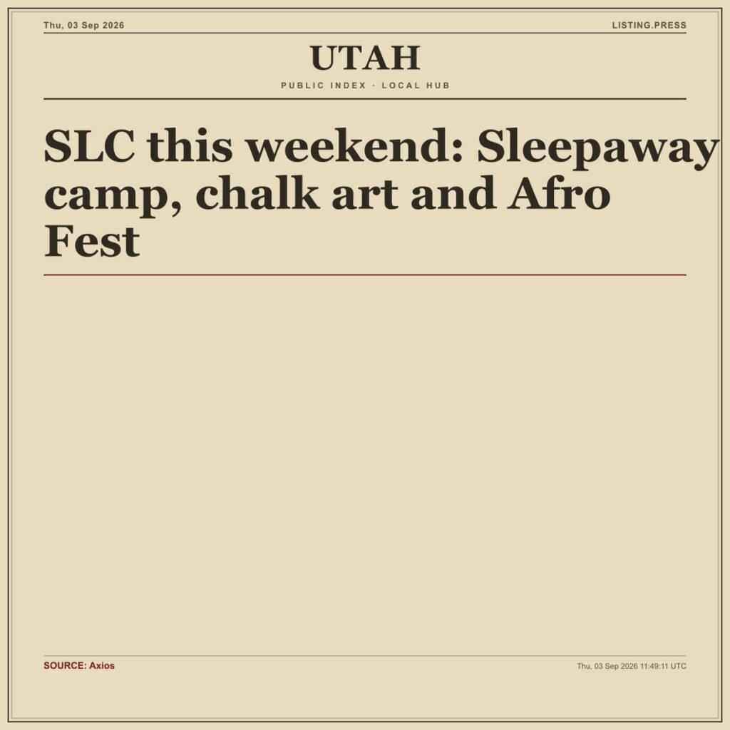 SLC this weekend: Sleepaway camp, chalk art and Afro Fest