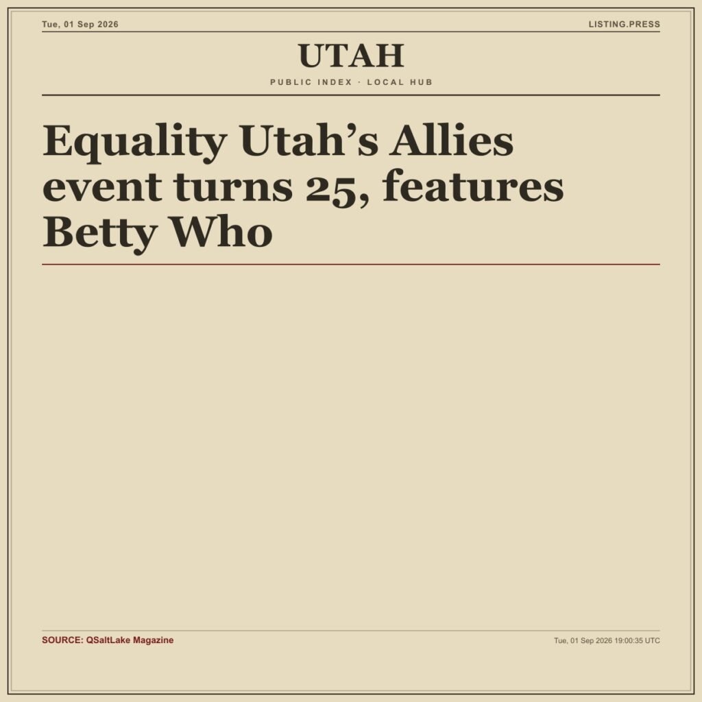 Equality Utah’s Allies event turns 25, features Betty Who
