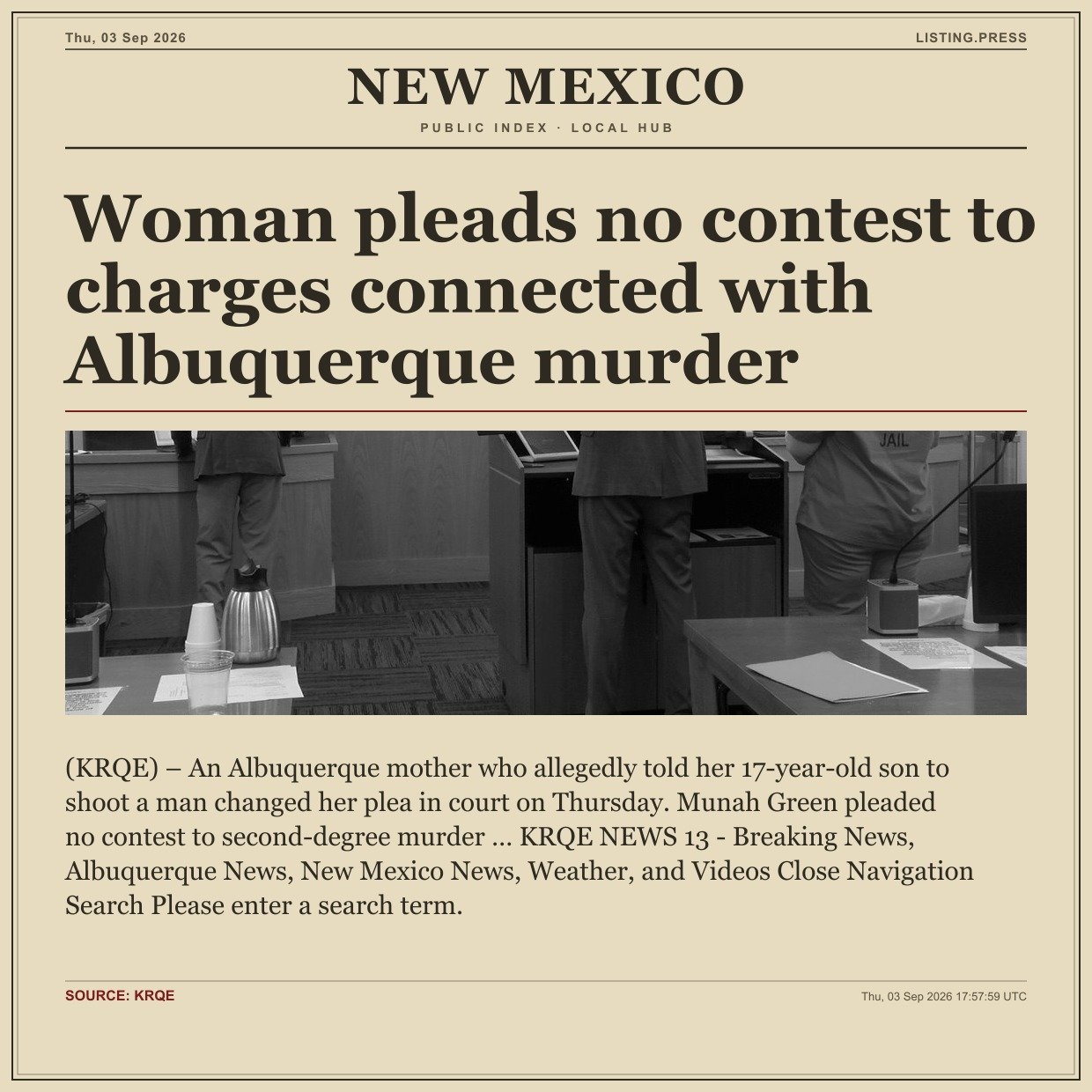 Woman pleads no contest to charges connected with Albuquerque murder