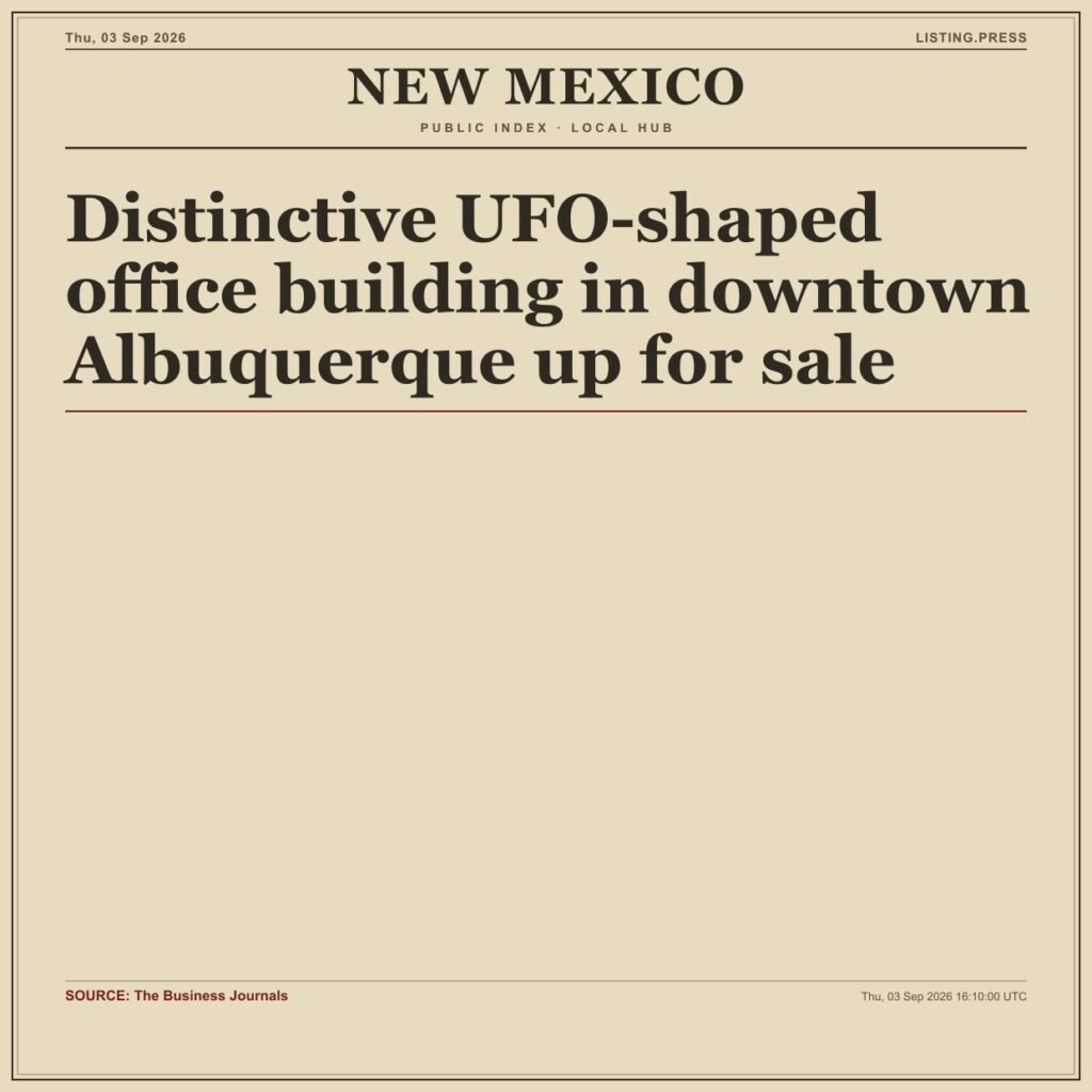 Distinctive UFO-shaped office building in downtown Albuquerque up for sale