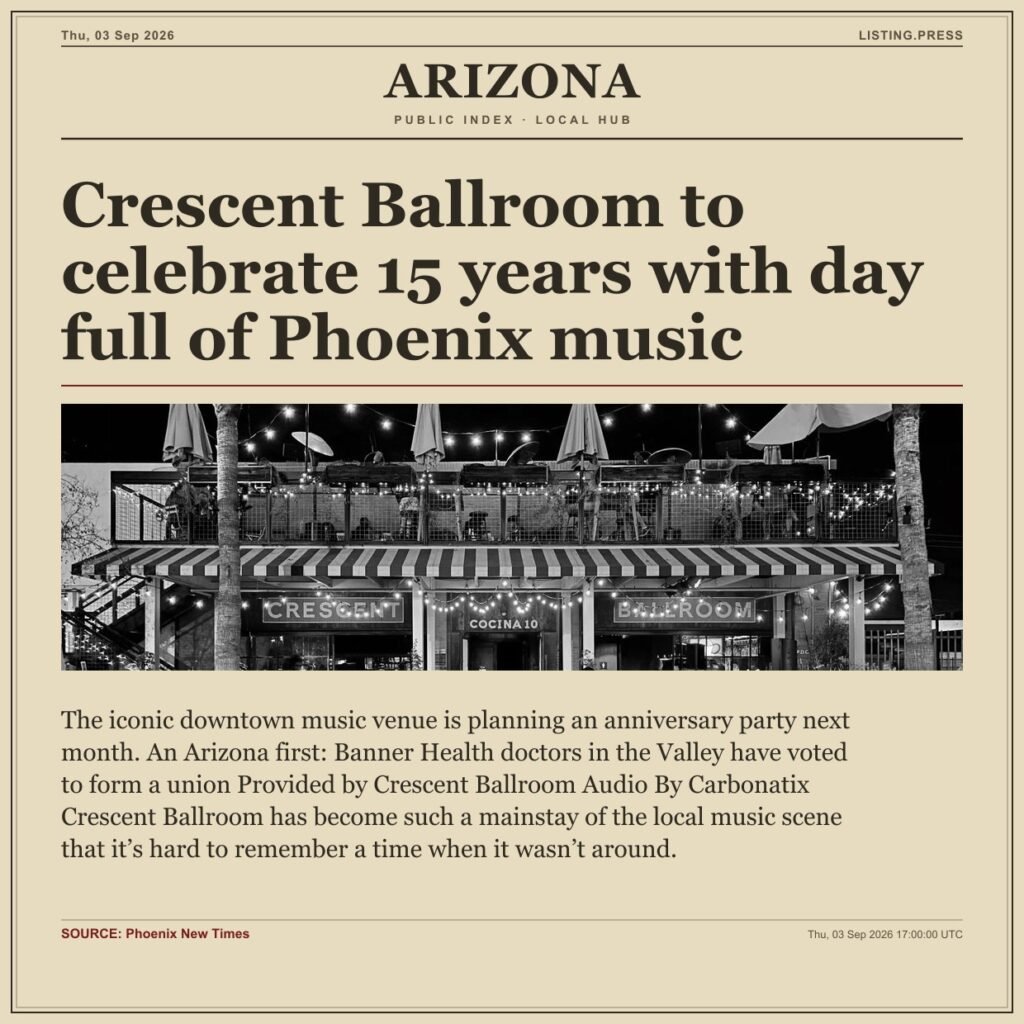 Crescent Ballroom to celebrate 15 years with day full of Phoenix music