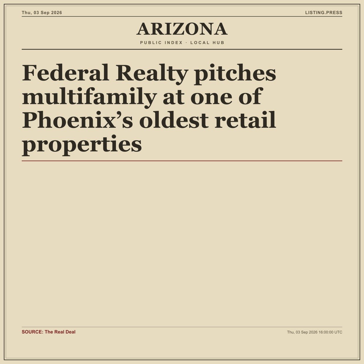 Federal Realty pitches multifamily at one of Phoenix’s oldest retail properties