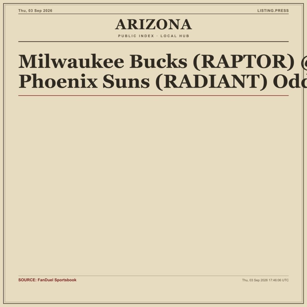 Milwaukee Bucks (RAPTOR) @ Phoenix Suns (RADIANT) Odds