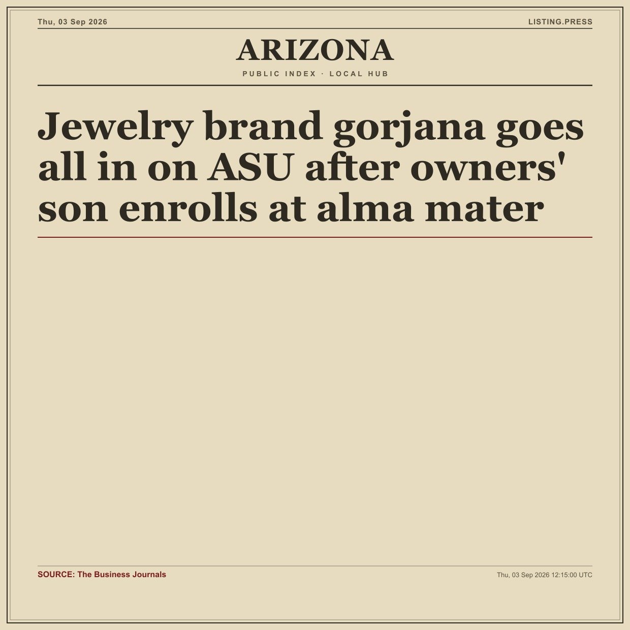 Jewelry brand gorjana goes all in on ASU after owners' son enrolls at alma mater