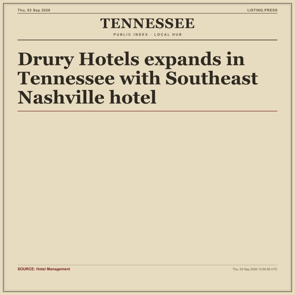 Drury Hotels expands in Tennessee with Southeast Nashville hotel