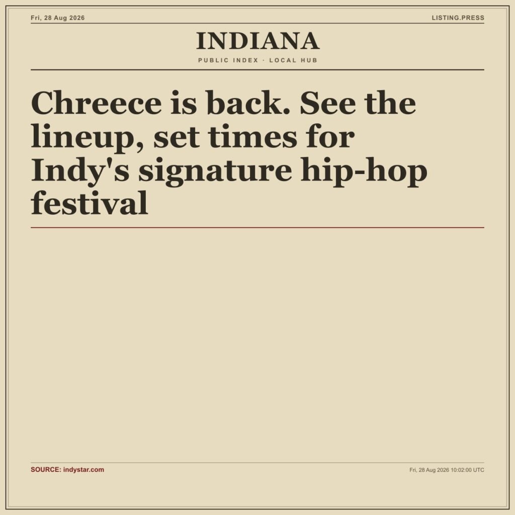 Chreece is back. See the lineup, set times for Indy’s signature hip-hop festival