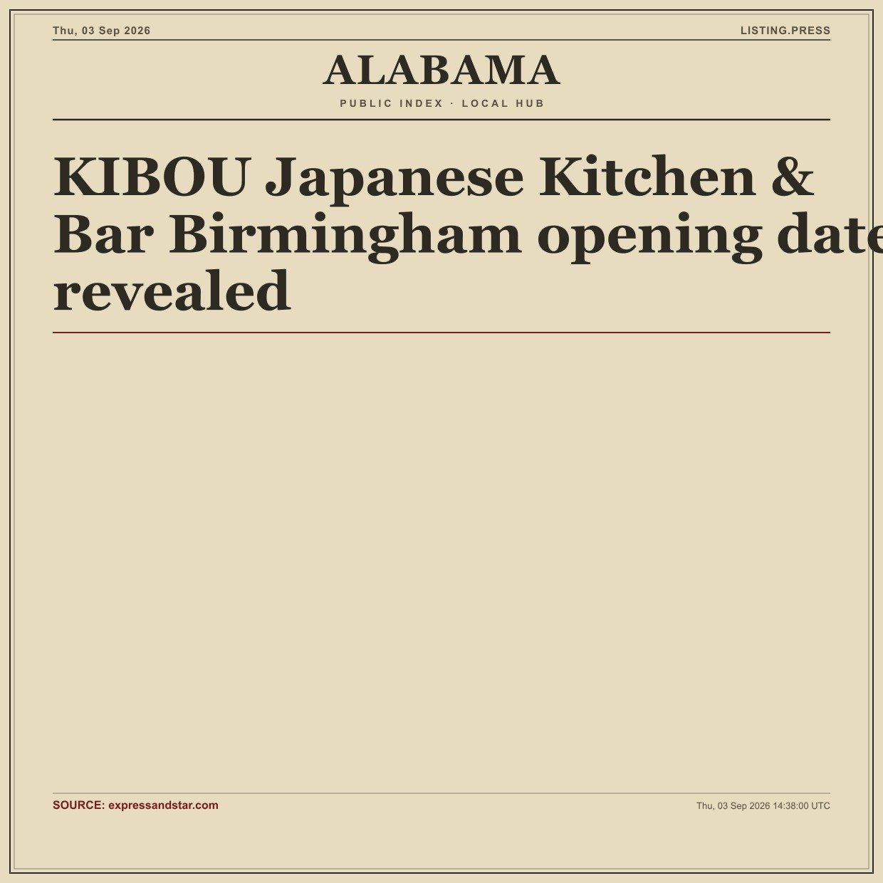KIBOU Japanese Kitchen & Bar Birmingham opening date revealed