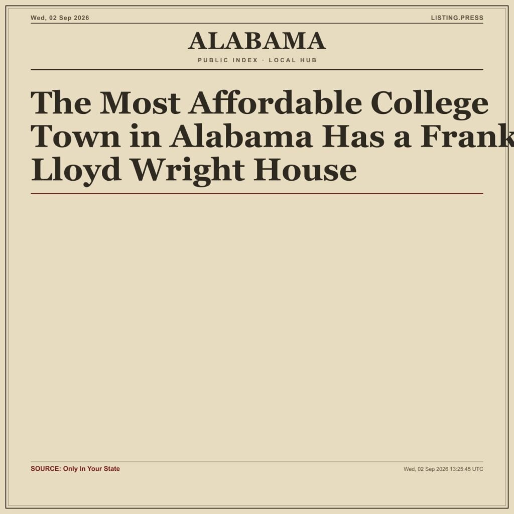 The Most Affordable College Town in Alabama Has a Frank Lloyd Wright House