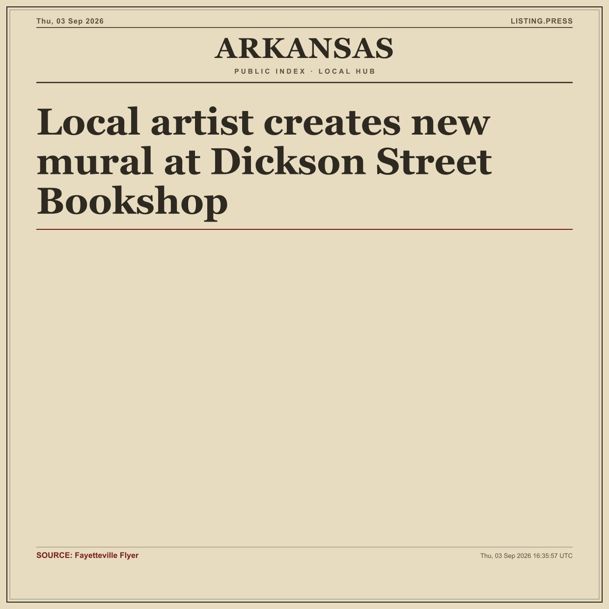 Local artist creates new mural at Dickson Street Bookshop