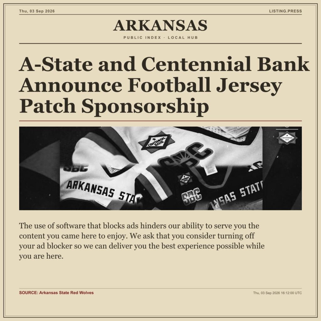 A-State and Centennial Bank Announce Football Jersey Patch Sponsorship