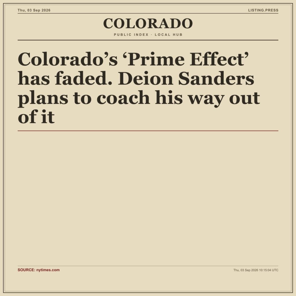 Colorado’s ‘Prime Effect’ has faded. Deion Sanders plans to coach his way out of it