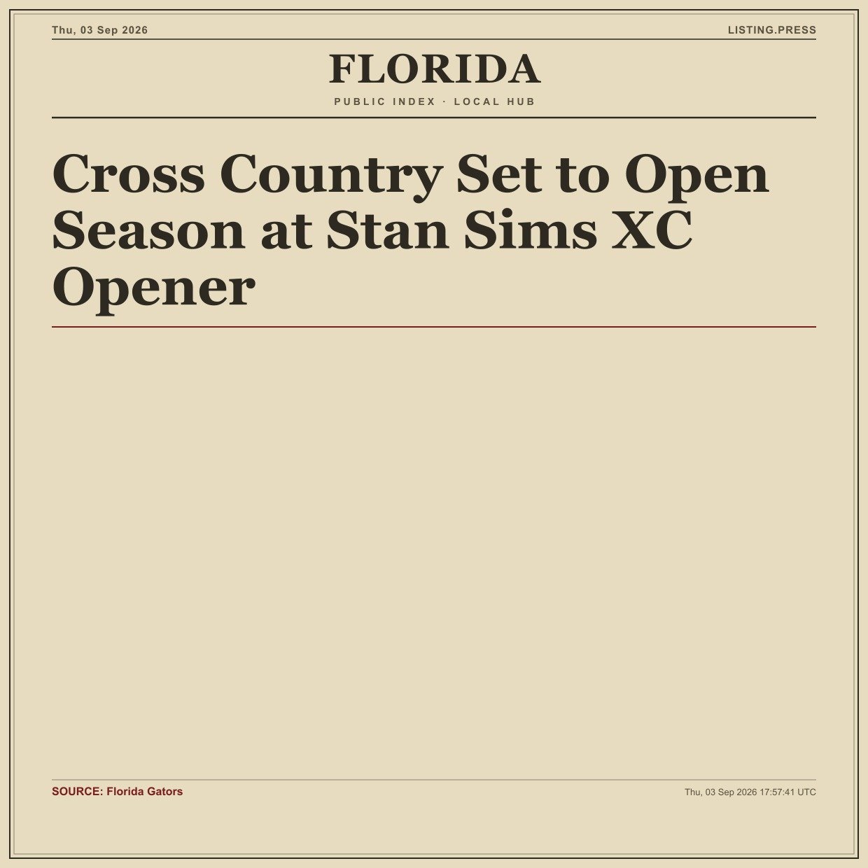 Cross Country Set to Open Season at Stan Sims XC Opener