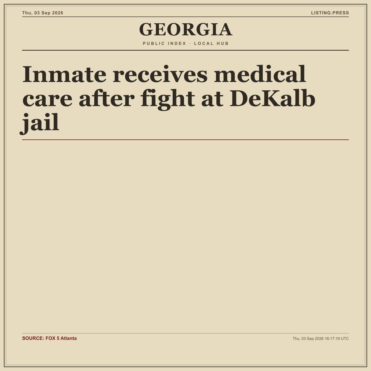 Inmate receives medical care after fight at DeKalb jail