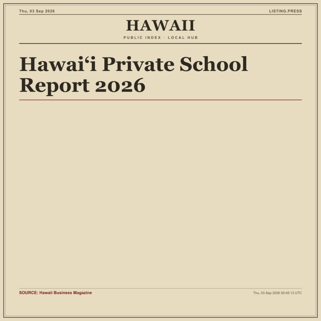 Hawai‘i Private School Report 2026