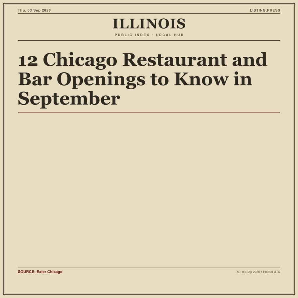 12 Chicago Restaurant and Bar Openings to Know in September