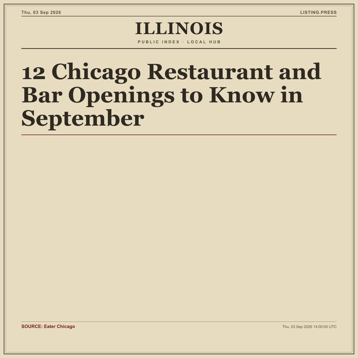 12 Chicago Restaurant and Bar Openings to Know in September
