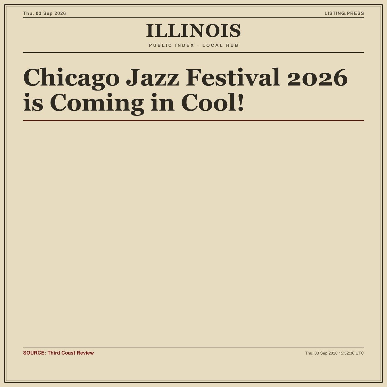 Chicago Jazz Festival 2026 is Coming in Cool!