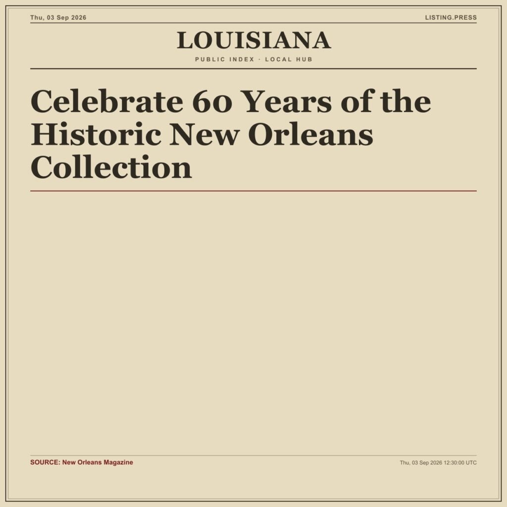 Celebrate 60 Years of the Historic New Orleans Collection