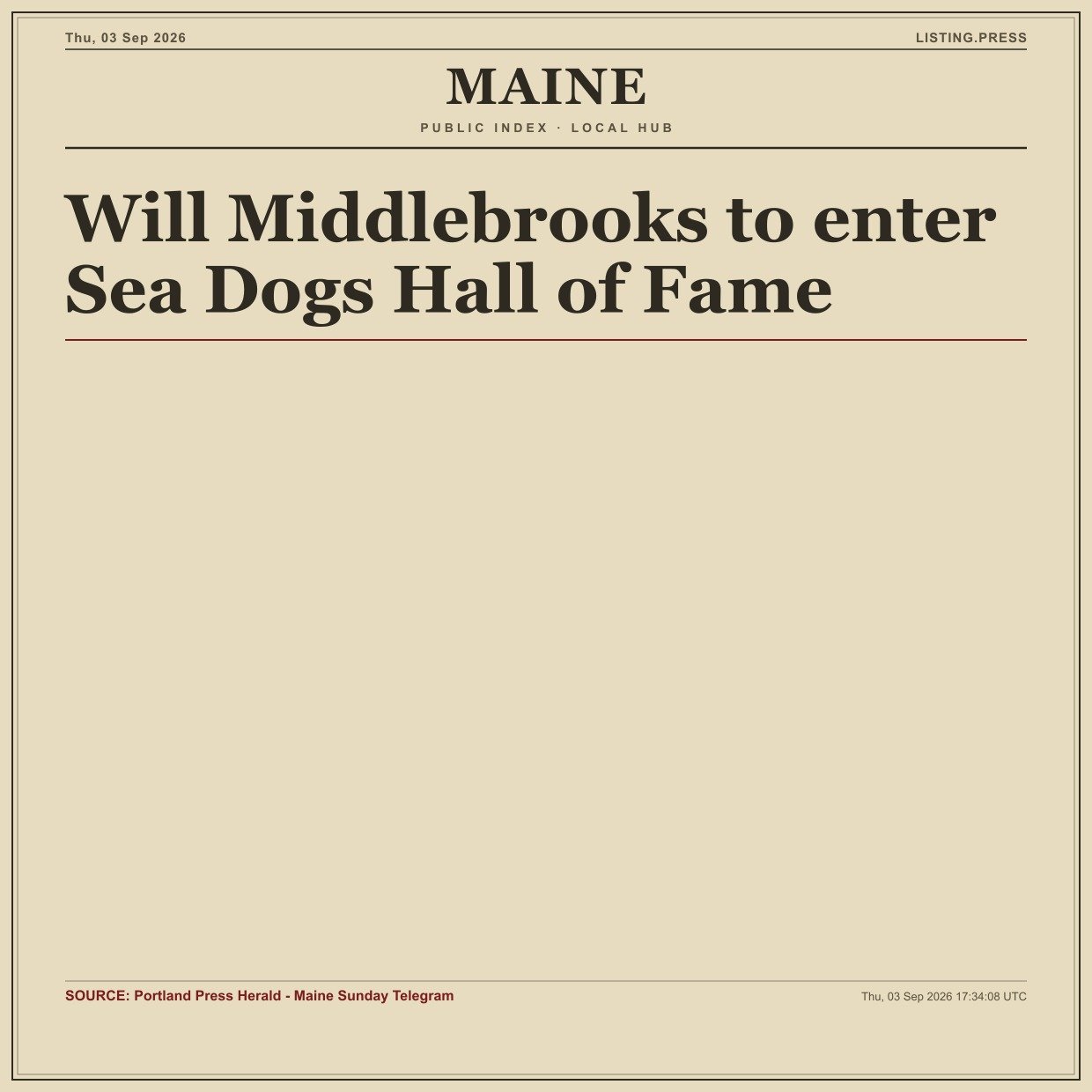 Will Middlebrooks to enter Sea Dogs Hall of Fame