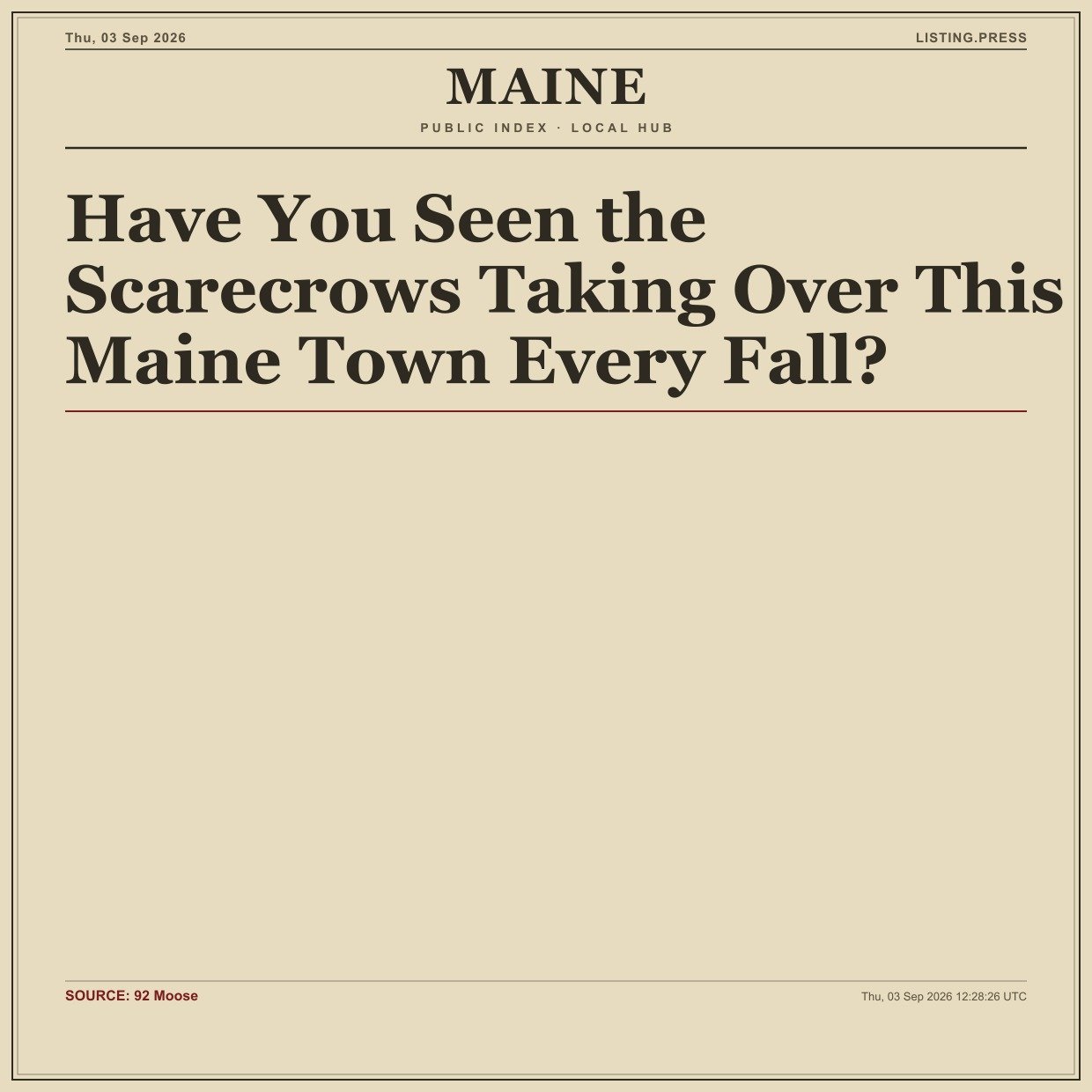 Have You Seen the Scarecrows Taking Over This Maine Town Every Fall?