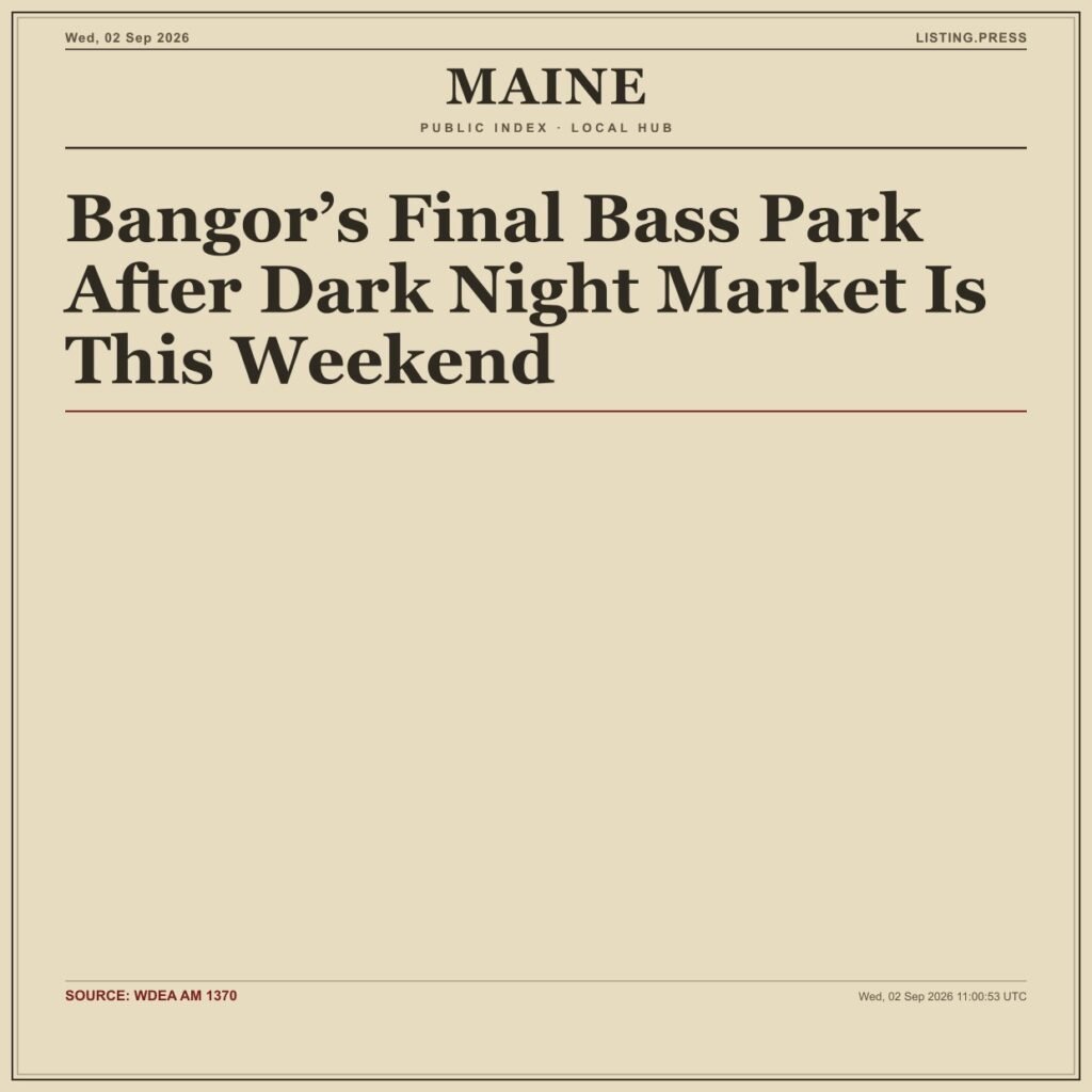 Bangor’s Final Bass Park After Dark Night Market Is This Weekend