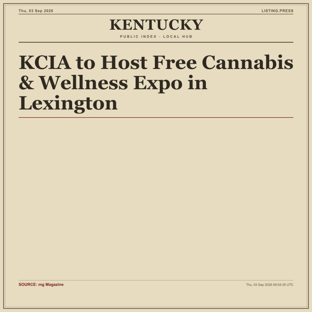 KCIA to Host Free Cannabis & Wellness Expo in Lexington