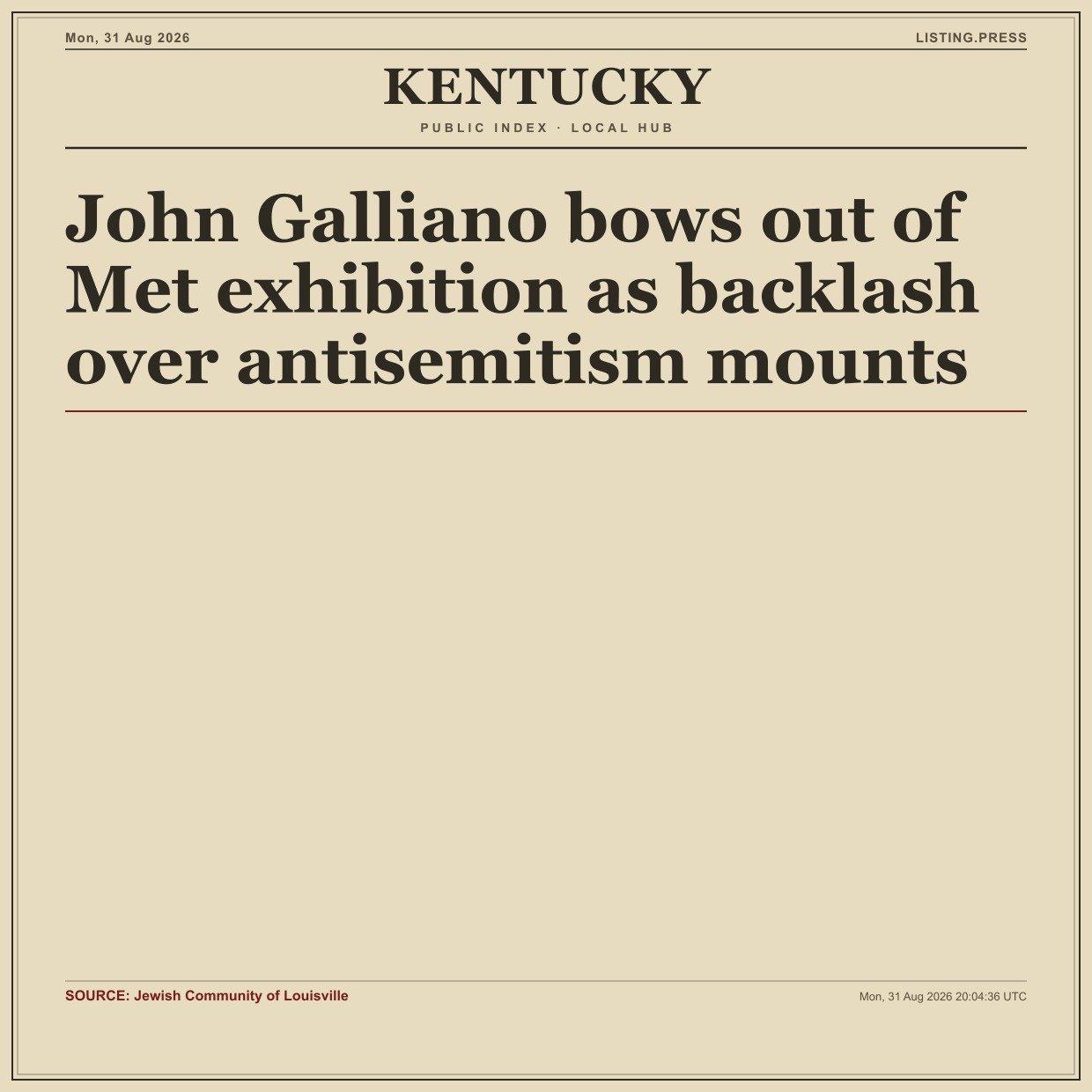 John Galliano bows out of Met exhibition as backlash over antisemitism mounts