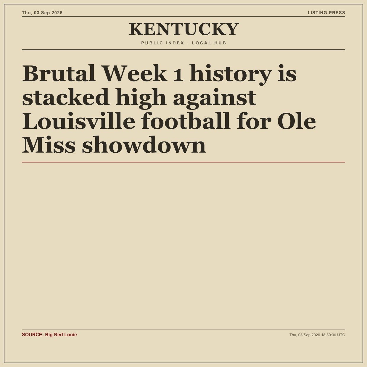 Brutal Week 1 history is stacked high against Louisville football for Ole Miss showdown